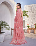 Jashiyaa Yashika Women's Elegant Chiffon Saree with Blouse Material - Embrace Trendy Style and Timeless Elegance in this Exquisite Attire