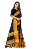 Jashiyaa arriva fab Chanderi Women's Kutchi Work Embroidered Exclusive Wear Sare Black2, Saree
