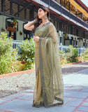 Jashiya Yashika Women's New Bollywood Soft Tissue Silk Saree With Blouse Material |saree for Women | New Sari | Latest Saree (AZ-YS-P1-RIPALI YELLOW)