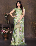 Jashiya Yashika Women's Tussar Silk Printed Saree With Blouse Material |saree for Women | saree collection 2025 | New Sari | Latest Saree (AZ-YS-P1-SHAHINA PISTA)