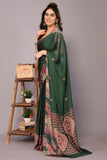 Jashiyaa MIRCHI FASHION Chiffon Georgette Tie Dye Printed Sarees for Women with Blouse Piece (Dark Green, Coral Pink, Beige)