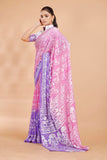 Jashiyaa Garden Vareli Women Viscose Brasso Floral Print Saree With Unstitched Blouse Piece Purple