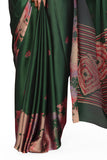 Jashiyaa MIRCHI FASHION Chiffon Georgette Tie Dye Printed Sarees for Women with Blouse Piece (Dark Green, Coral Pink, Beige)