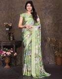 Jashiya Yashika Women's Tussar Silk Printed Saree With Blouse Material |saree for Women | saree collection 2025 | New Sari | Latest Saree (AZ-YS-P1-SHAHINA PISTA)