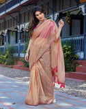 Jashiyaa Yashika Women's New Bollywood Soft Tissue Silk Saree With Blouse Material |saree for Women | New Sari | Latest Saree SUMIKA GOLD