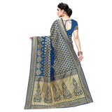 Jashiya Yashika Women's Trendy Banarasi Kanjivaram Rama Color Art Silk Saree with Blouse Material