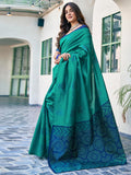 Jashiyaa SAMAH Women's Banarasi Silk Jacquard Saree with Unstitched Blouse Piece
