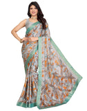 Jashiya Yashika Women's Tussar Silk With Lace Printed Sari Saree with Blouse|saree for Women | Saree | New Sari | Latest Saree (AZ-YS-P1-RAJAL LIGHT GREEN LACE)