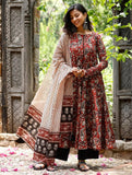 Jashiya Nermosa Women Printed Anarkali Kurta and Pant Set with Dupatta
