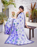 Jashiyaa Yashika Women's Georgette Printed Saree with Jacquard Lace & Blouse Material - Perfect for 2024's Festivals & Occasions! Beautifully Crafted, Traditional Elegance