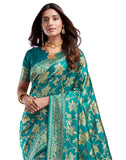 Jashiyaa SIRIL Women's Silk Jacquard Saree With Unstitched Blouse Piece