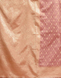 Jashiya SIRIL Women's Pure Kanjivaram Silk Saree Soft Sarees Banarasi Style With Blouse Piece For Wedding (Light Pink)