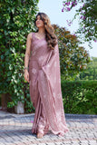 Jashiyaa MIRCHI FASHION Chiffon Georgette Batik Printed Sarees for Women with Blouse Piece Onion Pink, White