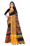 Jashiyaa arriva fab Chanderi Women's Kutchi Work Embroidered Exclusive Wear Sare Black2, Saree