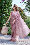 Jashiyaa MIRCHI FASHION Chiffon Georgette Batik Printed Sarees for Women with Blouse Piece Onion Pink, White