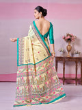 Jashiyaa Garden Vareli Women's Traditional Print Pure Cotton Saree with Unstitched Blouse Piece