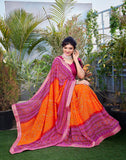 Jashiya Yashika Women's Georgette Printed Saree with Jacquard Lace & Blouse Material - Perfect for 2024's Festivals & Occasions! Beautifully Crafted, Traditional Elegance