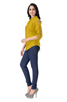 Venisa Rayon Solid Casual Wear Top(42843_XXL) Mustard