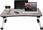 50% OFF Jashiya PRIVILON GLOBALL Foldable Wooden Laptop Bed Tray Table, Multifunction Lap Tablet Desk with Cup Holder, Perfect for Eating Breakfast, Reading Book, Working, Watching Movie On Bed (Marble Dark)