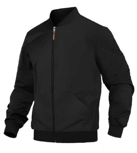 Jashiya LEOTUDE Full Sleeve Regular Fit Bomber Jacket For Men (JKT_0002_P_Black_M)