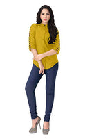 Venisa Rayon Solid Casual Wear Top(42843_XXL) Mustard