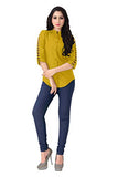 Venisa Rayon Solid Casual Wear Top(42843_XXL) Mustard