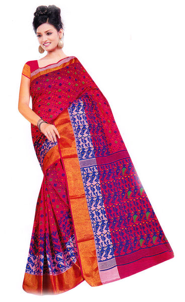 Jashiya Bengal Dhakai Silk Printed Exclusive Fancy Saree with Blouse