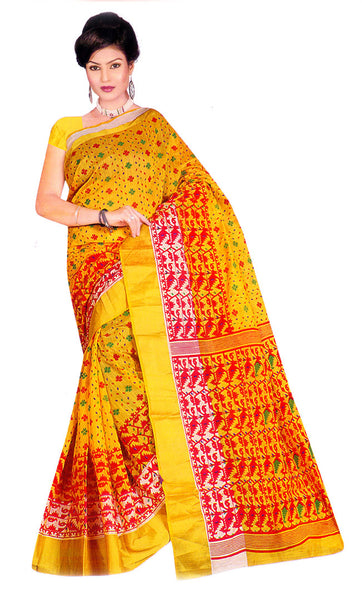 Jashiya Bengal Dhakai Silk Printed Exclusive Fancy Saree with Blouse