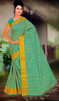 Jashiya Bengal Cotton Silk Handloom Exclusive Fancy Saree with Blouse