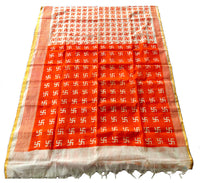 Jashiya South Cotton Swastik Printed Sarees