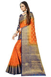 Jashiya.Shop ₹1299/- | Women's Pure Silk Woven Saree with Unstitched Blouse Piece. (Orange)