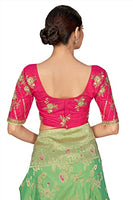 Jashiya Monjolika Fashion Women's Woven Silk Saree With Blouse Piece
