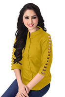 Venisa Rayon Solid Casual Wear Top(42843_XXL) Mustard