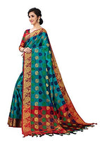 Jashiya.Shop ₹699/- Regolith Designer Sarees Women's Cotton Silk Saree With Blouse Piece (RamayaaVol1_Light Blue, Teal)