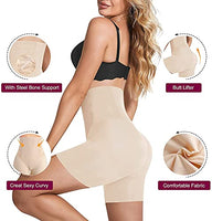 Jashiya Tummy Control Shapewear Shorts for Women High Waisted Body Shaper Panties Slip Shorts Under Dresses Thigh Slimmer (Fit to 30 to 38 Inch) (Skin)