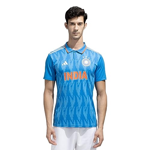 Jashiya Adidas Men Polyester India Cricket ODI Fan JSY M, Cricket Jersey BRBLUE, Medium