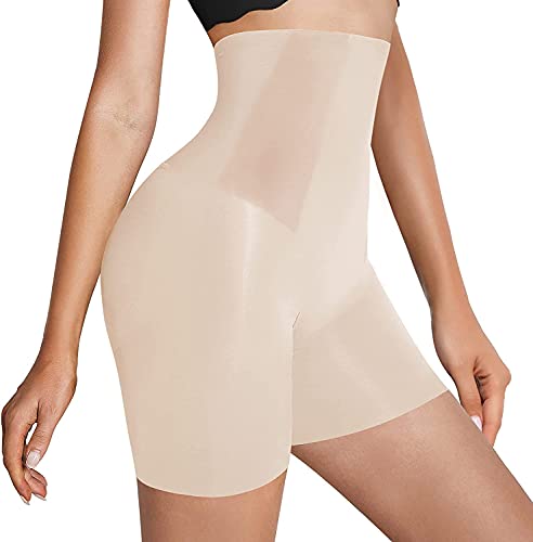 Jashiya Tummy Control Shapewear Shorts for Women High Waisted Body Shaper Panties Slip Shorts Under Dresses Thigh Slimmer (Fit to 30 to 38 Inch) (Skin)