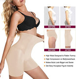 Jashiya Tummy Control Shapewear Shorts for Women High Waisted Body Shaper Panties Slip Shorts Under Dresses Thigh Slimmer (Fit to 30 to 38 Inch) (Skin)