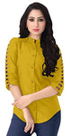Venisa Rayon Solid Casual Wear Top(42843_XXL) Mustard