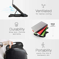 77% OFF Jashiya STRIFF Adjustable Laptop Tabletop Stand Patented Riser Ventilated Portable Foldable Compatible with MacBook Notebook Tablet Tray Desk Table Book with Free Phone Stand (Black)