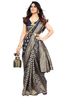 Jashiya.Shop ₹579/- SIRIL Women's Jacquard Poly Silk Saree with Unstitched Blouse Piece