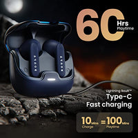 70% OFF Jashiya Boult Audio Z40 True Wireless in Ear Earbuds with 60H Playtime, Zen™ ENC Mic, Low Latency Gaming, Type-C Fast Charging, Made in India, 10mm Rich Bass Drivers, IPX5, Bluetooth 5.1 Ear Buds TWS (Blue)