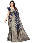 Jashiya.Shop ₹579/- SIRIL Women's Jacquard Poly Silk Saree with Unstitched Blouse Piece