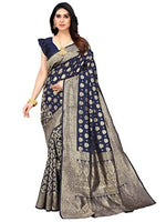 Jashiya.Shop ₹579/- SIRIL Women's Jacquard Poly Silk Saree with Unstitched Blouse Piece