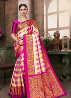 Jashiya.Com ₹567/- Glamorous Bhagalpuri Silk Sarees With Cheks Printed Work