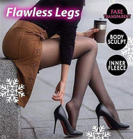 Jashiya ViiStaAr Trending Thick Fleece Leggings for Women/Girl (Black/Skin) | Winter Wear Super Warm Fake Translucent Woolen Fur Stockings | Thigh High Cute Lined Sheer Thermal Jegging Tights (1)