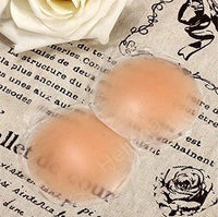 Jashiya.Shop - HELISHA Women's & Girls Reusable Nipple Cover - Silicone Nipple Cover Bra Pad - Adhesive Reusable Nipple Pads - Thin Silicone Nipple Cover Pasties (Free-Size) Beige(Pack-of-1)