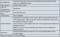 Jashiya PHILIPS Wiz Wi-Fi Enabled B22 9-Watt LED Smart Bulb, Compatible with Amazon Alexa and Google Assistant(16M Colours +Shades of White + Dimmable + Tunable),Pack of 1