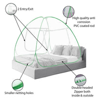 Jashiya.Shop Rs.787/-Mosquito Net- Green Mosquito Net Foldable Double Bed Net King Size