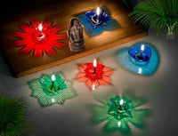 Set of 12 and set of 24 Floating Transparent Multi Shape Reflection Diya